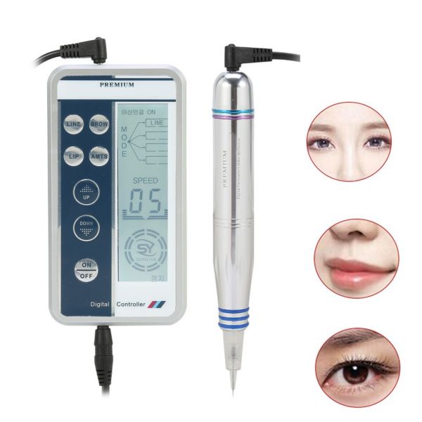 Caneta Digital Pro Sobrancelha Lábio Delineador Tatuagem Pen Máquina Set + Microblading Cartucho